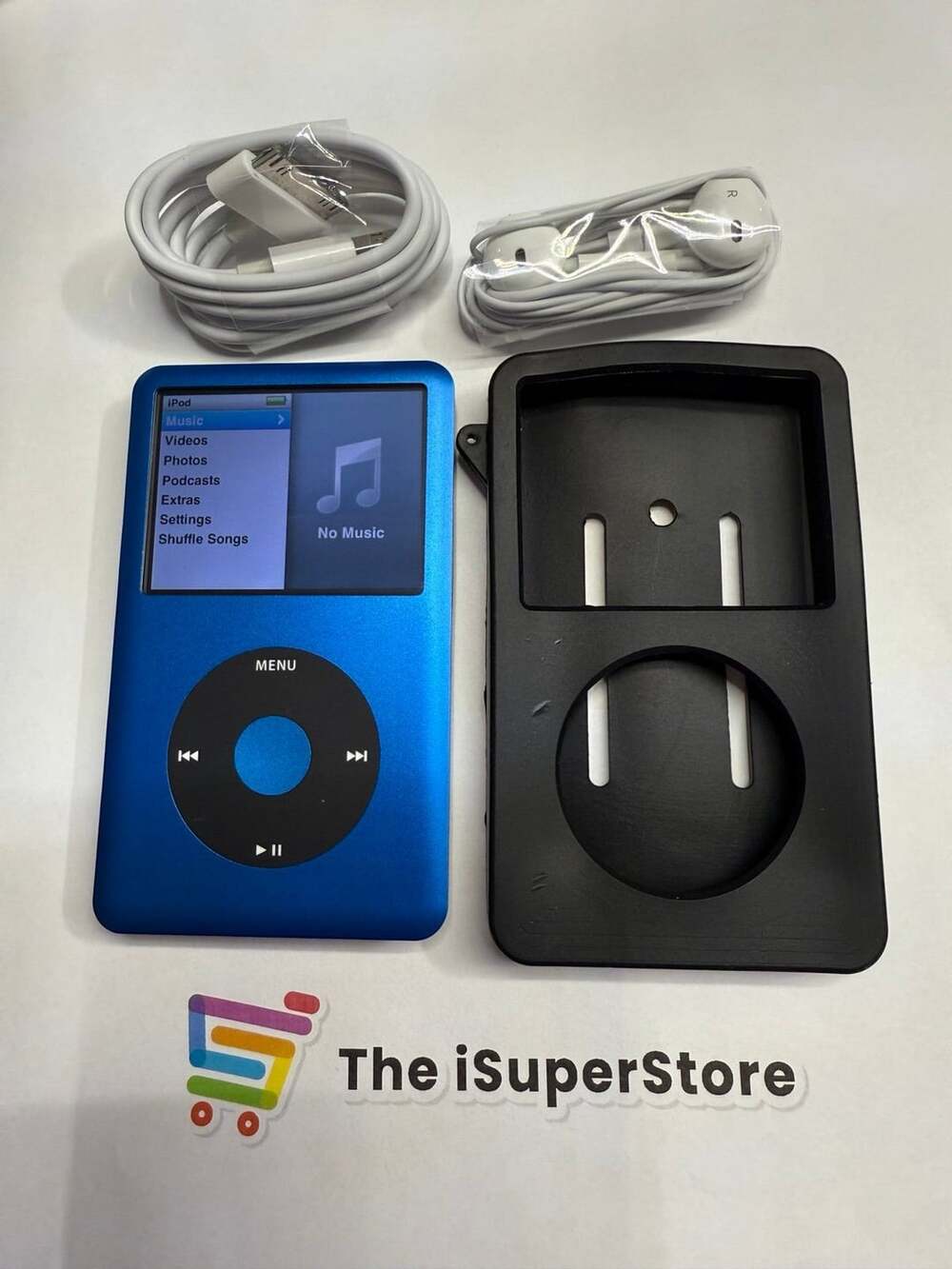 Custom Apple iPod Classic 7th Gen 160GB Blue w/ Black Backplate SSD Upgrade